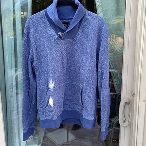 Forever 21 Blue Turtleneck Sweater with Shawl Collar